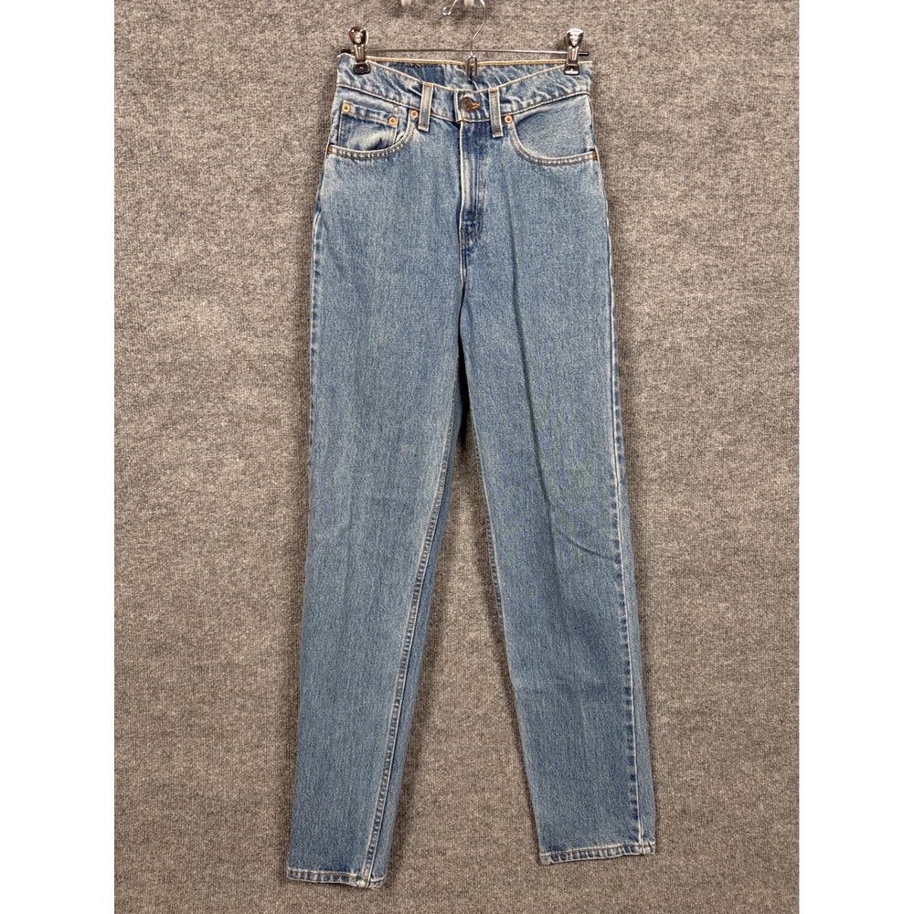 Levi's Large W25 Jeans 560 Blue Washed Loose Fit Straight Leg‎ Cotton High Waist